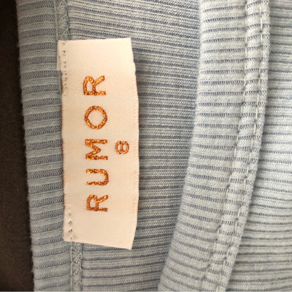 rumor baby blue tank ribbed cropped tank top with tie-sides - Picture 2 of 2